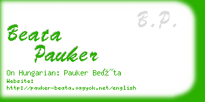 beata pauker business card